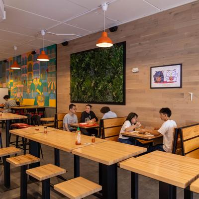 Interior, dining area.