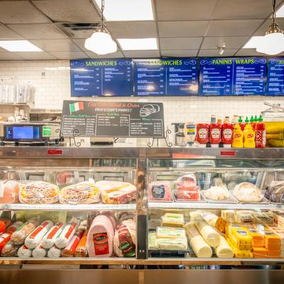 Customer view of  cold cuts and meat case.