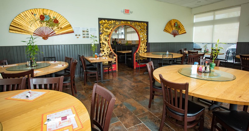 Interior, tables and chairs