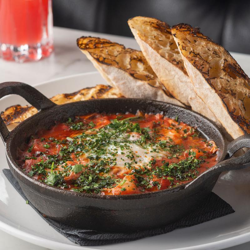 Spicy Shrimp Shakshuka/Grilled French Bread photo