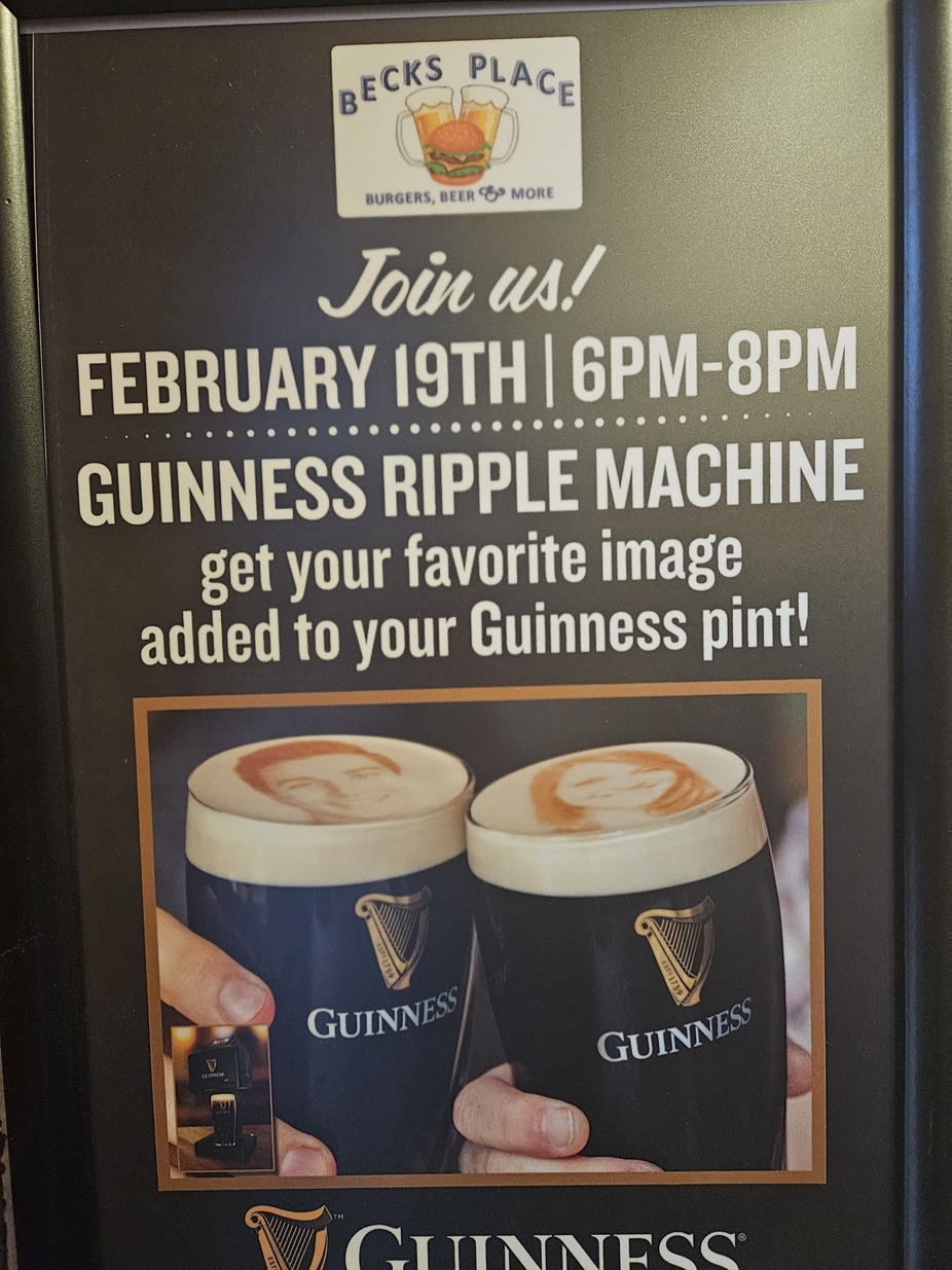 Guinness Ripple Machine come have your  favorite image add to your Guinness event photo