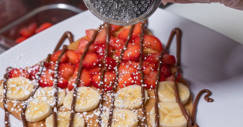 Nutella Crepe with strawberries and banana