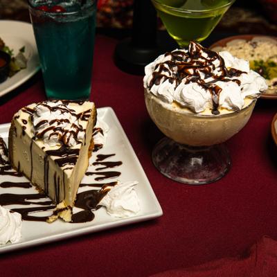 Cheesecake and ice cream.