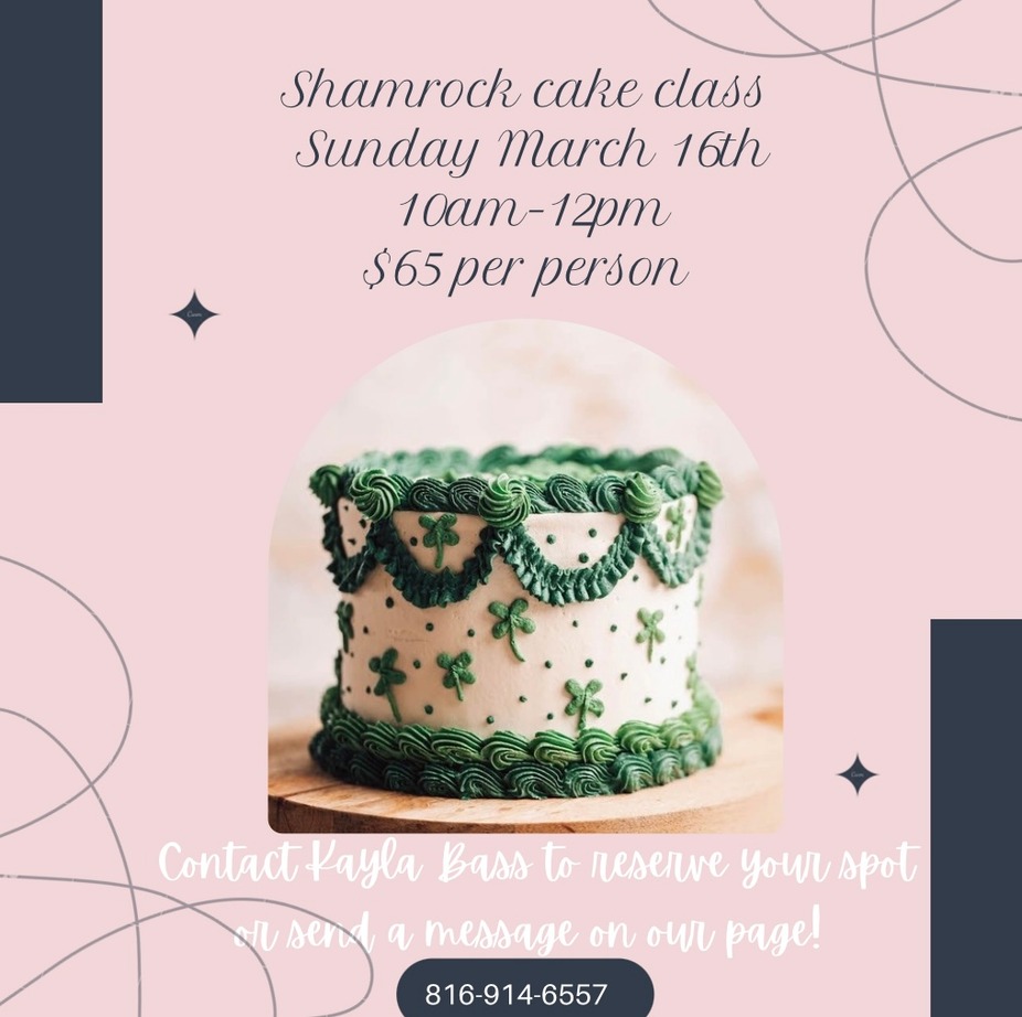 Shamrock cake class event photo