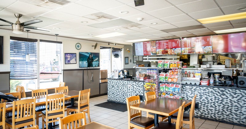 Interior, tables and seats