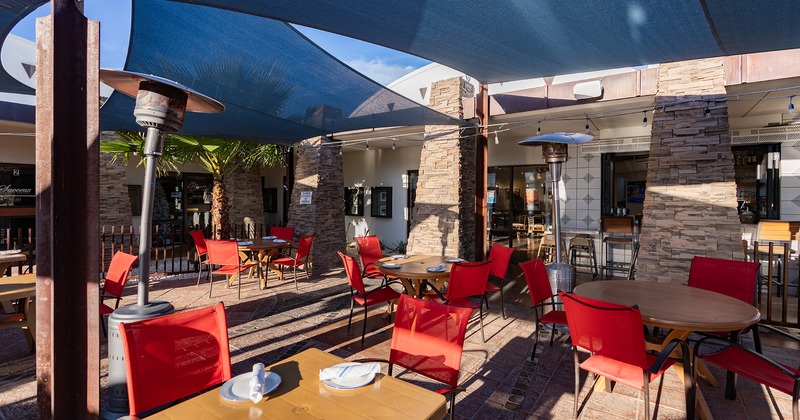 Patio, dining tables and chairs