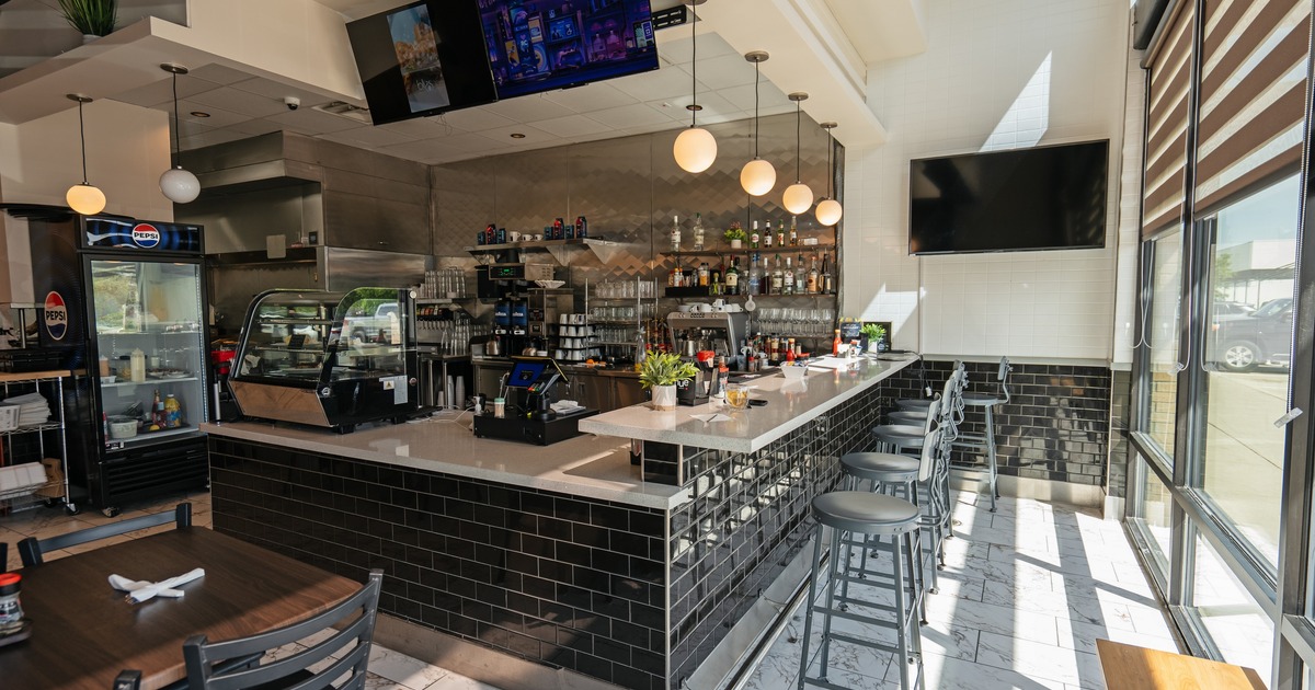 Interior, bright dining area