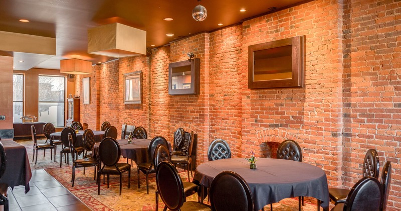 Interior, round tables and chairs