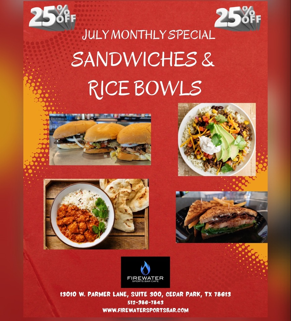 JULY MONTHLY SPECIALS event photo