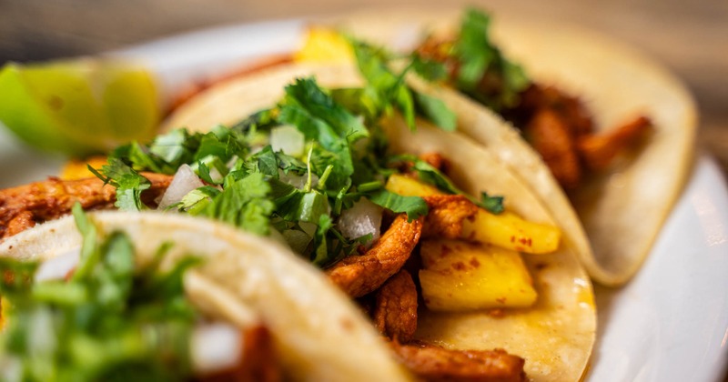 Marinated roasted pork tacos