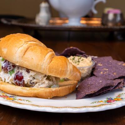 Chicken croissant, side view