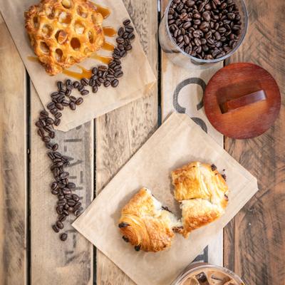 Pastries and coffee.