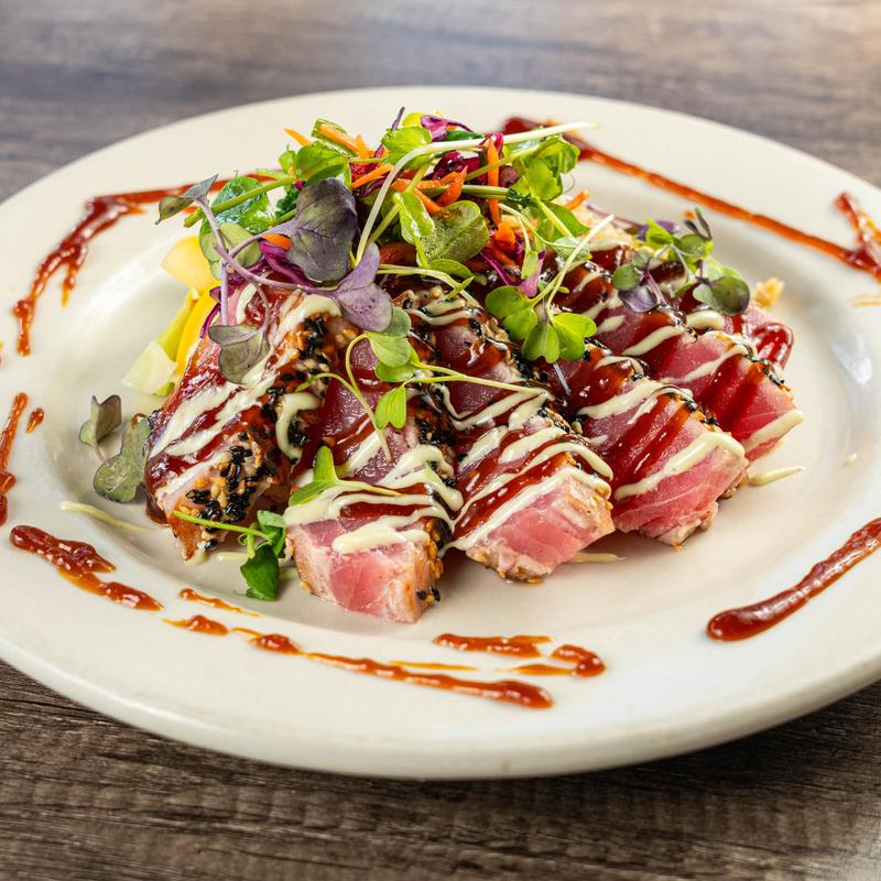 menu item 14 of 28, • *Sesame Crusted Ahi Tuna