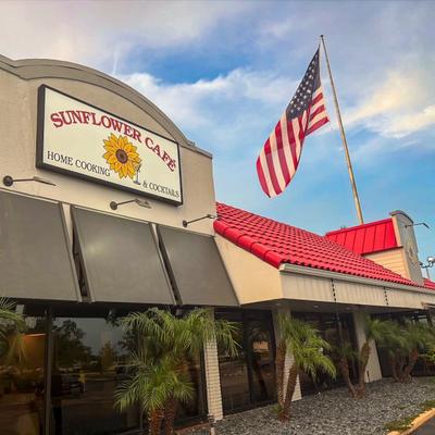View at the restaurant's entrance.