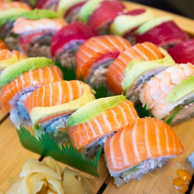 Hawaii Rainbow Sunset sushi boat platter.