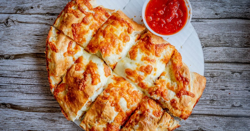 Calzone, with marinara sauce