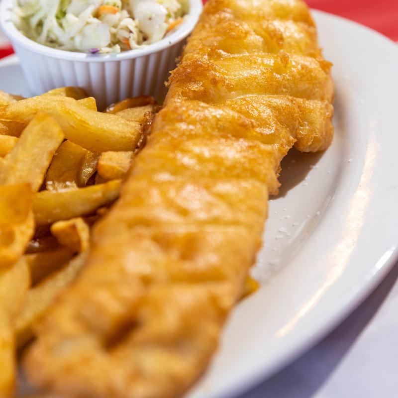 English Beer Battered Fish + Chips photo
