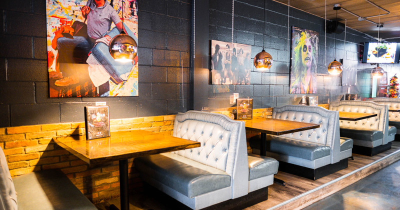 Interior, dining booths