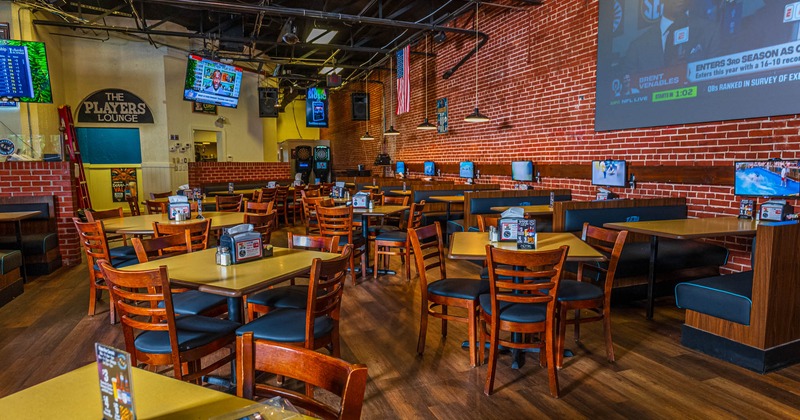 Interior, dining area, tables and chairs