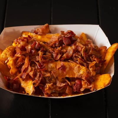 Bacon and cheese potato wedges.