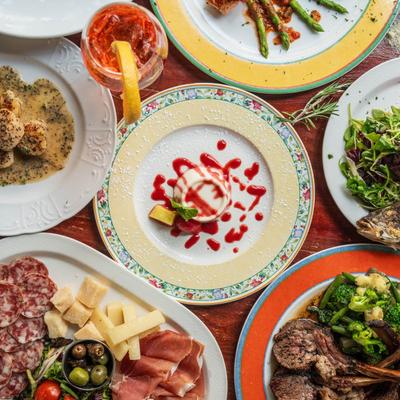 Various food dishes.