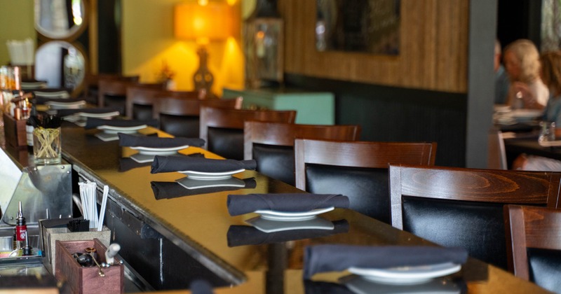 Interior tables ready for guests