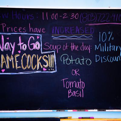 Daily special on the chalkboard