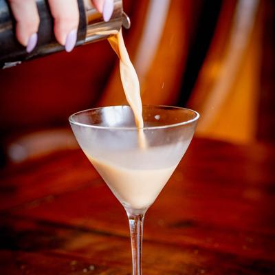 Espresso Martini preparation.