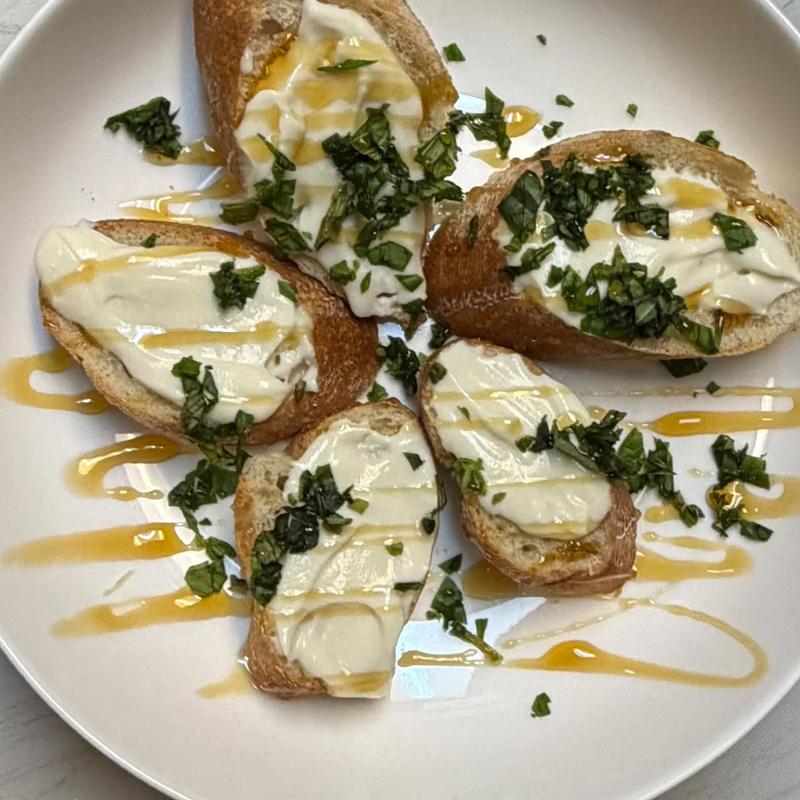 menu item 51 of 90, Hot Honey Ricotta Crostini
