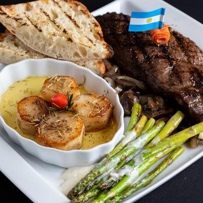 The Hunger Slayer Steak meal.