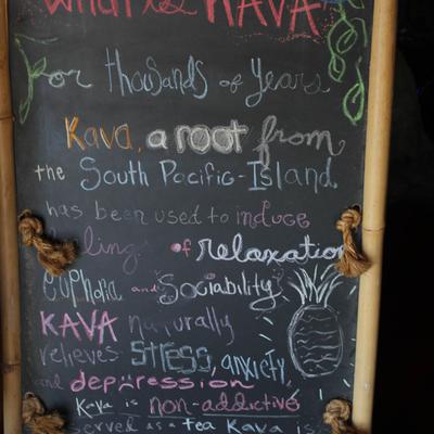 The black board with the specials.