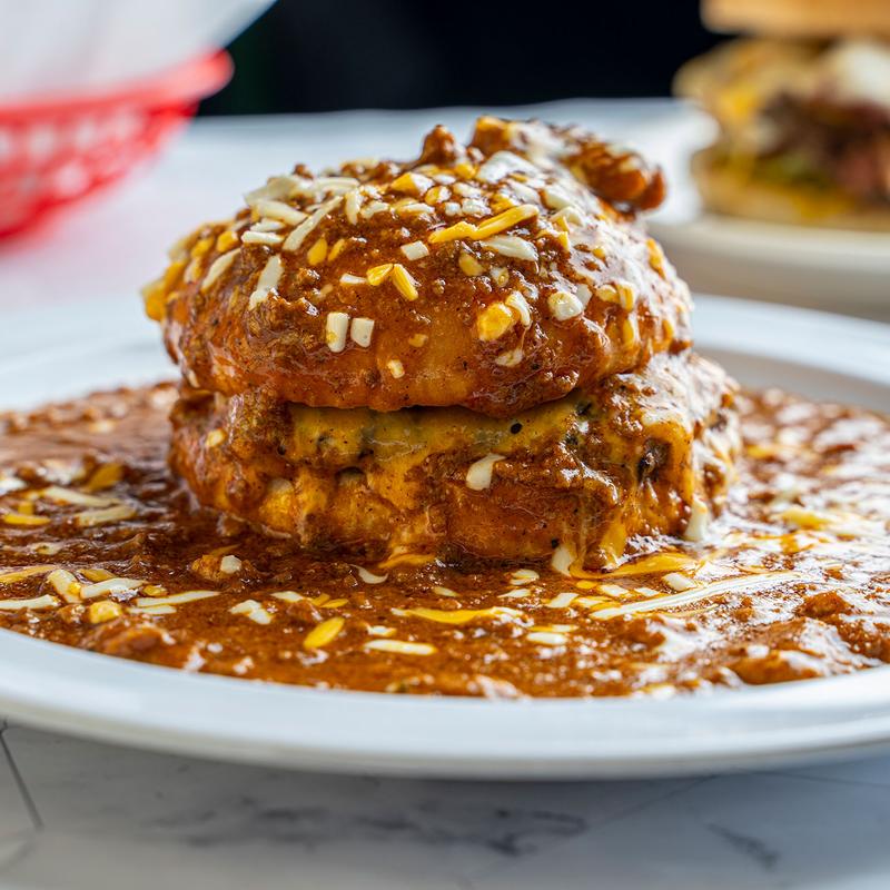 Chili cheeseburger photo