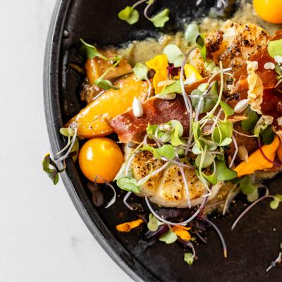 Scallops, close view.