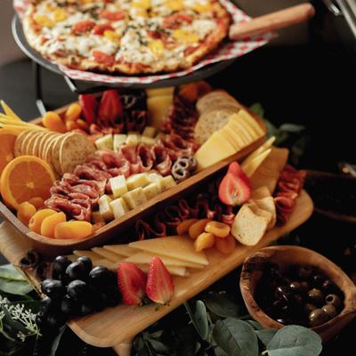 Various served meals.