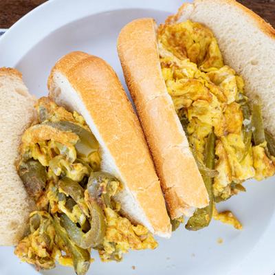 Pepper and egg sub sandwich.