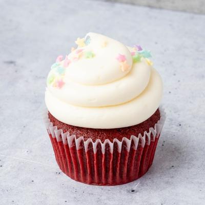 Red Velvet Cupcake with Cream Cheese Icing.
