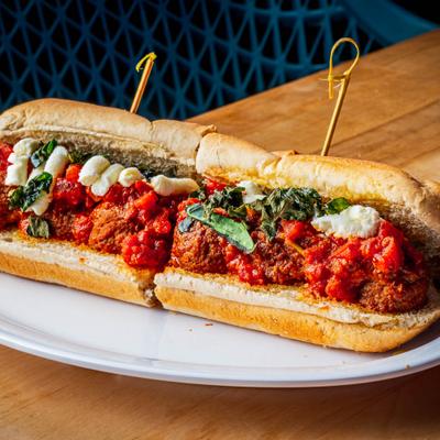 Meatball sandwich.