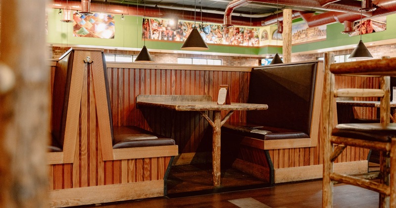 Interior, booths with table, separate seating