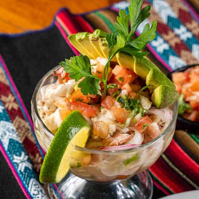 Shrimp Ceviche, with avocado, and pico de gallo