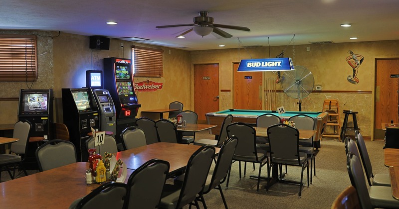 Interior, dining area with tables and chairs