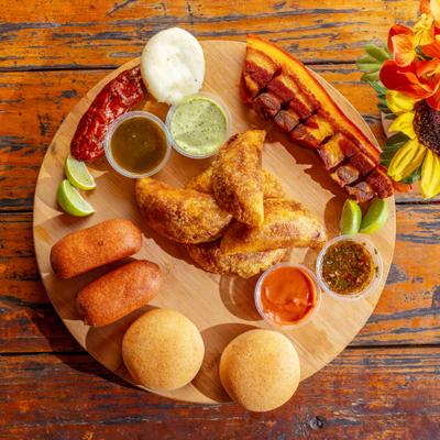 The mixed meal platter, top view.