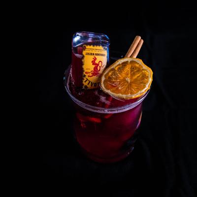 Fire Spiked Sangria with a hit of Fireball Cinnamon Whiskey.