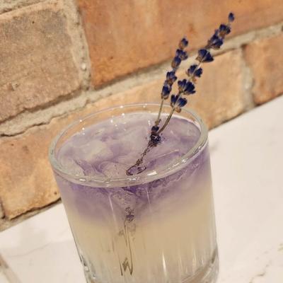 A lavender cocktail.