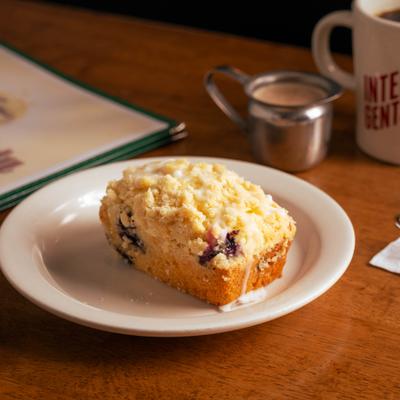 Blueberry coffee cake.