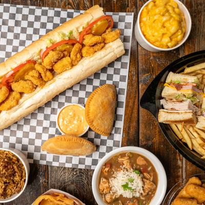 Assorted food dishes.