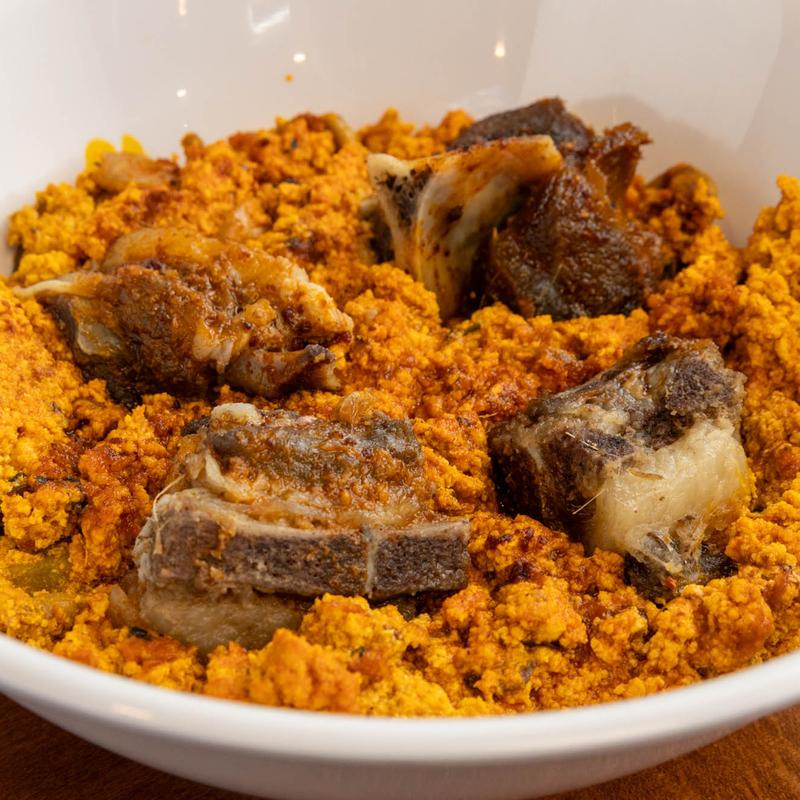 menu item 2 of 12, Pounded Yam & Egusi Soup