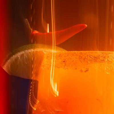 Spicy Mango Margarita, closeup.