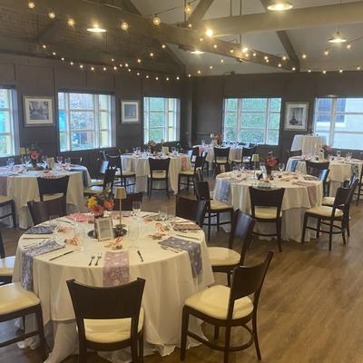 Restaurant interior, dining area.
