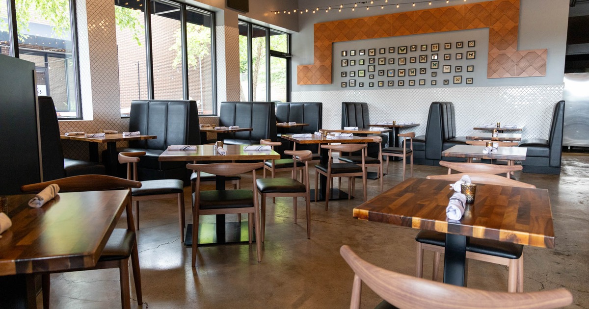 Interior, dining booths and tables ready for guests