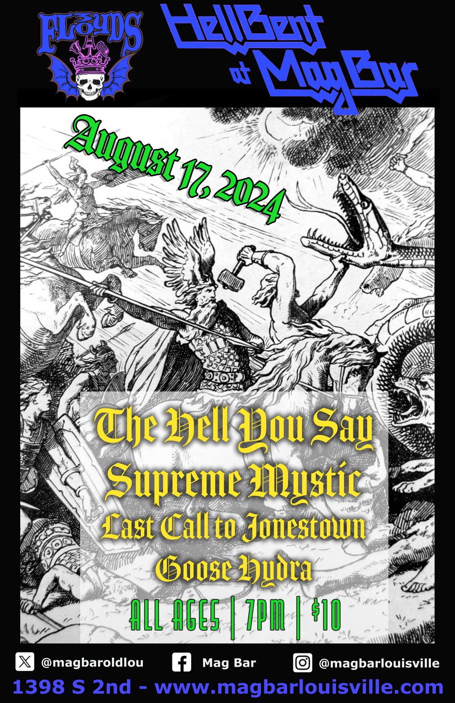 All Ages - HELLBent at Mag Bar - The Hell You Say+Supreme Mystic+Last Call to Jonestown+Goose Hydra event photo